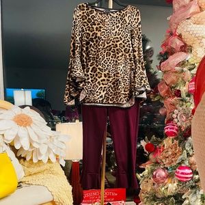 Unleash Your Wild Style With This Flare Sleeve Animal Print Top